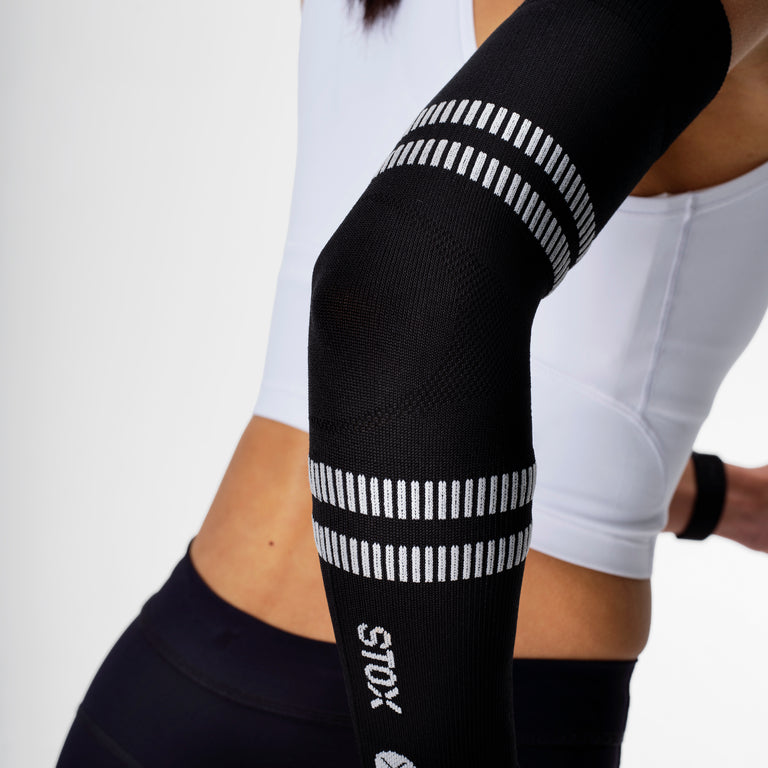 Running Arm Sleeves Unisex Black/Light Grey
