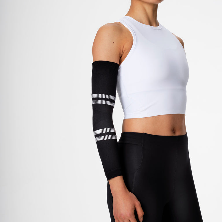 Running Arm Sleeves Unisex Black/Light Grey