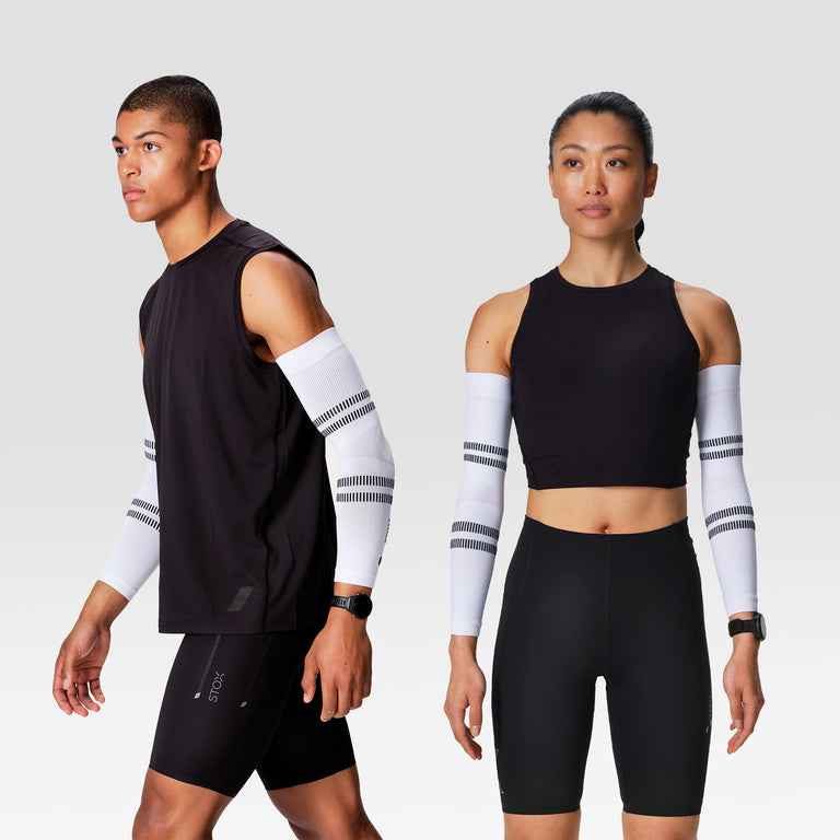 Running Arm Sleeves Unisex White/Black
