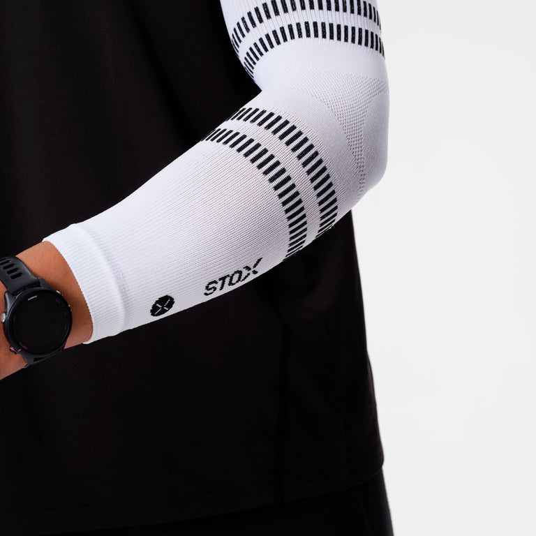 Running Arm Sleeves Unisex White/Black