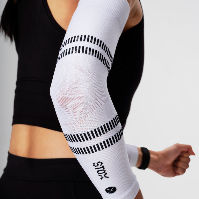 Running Arm Sleeves Unisex White/Black
