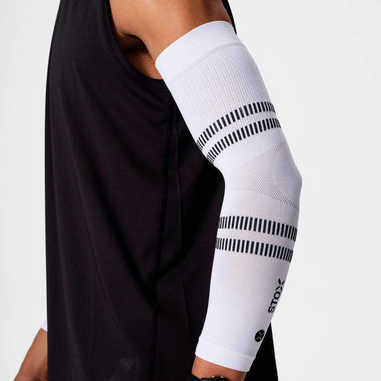 Running Arm Sleeves Unisex White/Black