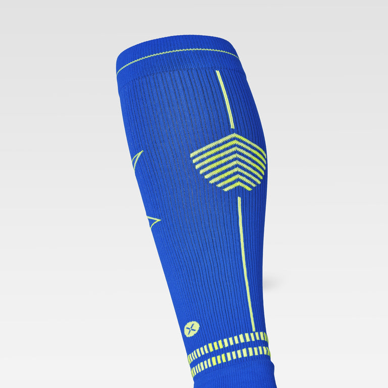 Calf Sleeves Men Blue/Yellow