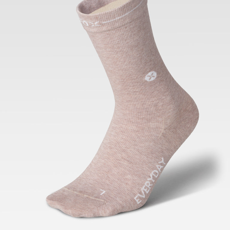 Cotton Everyday Ankle Socks Women Beige/White