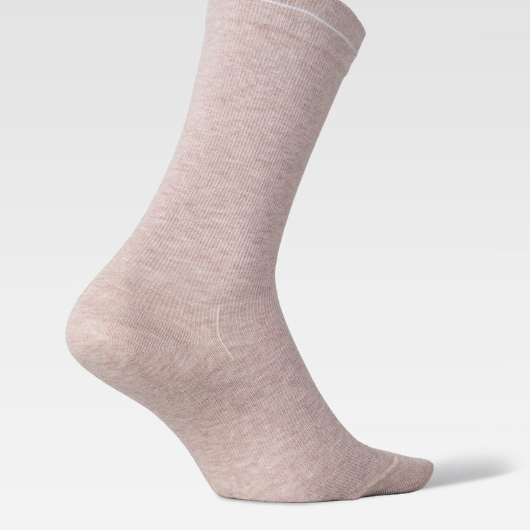 Cotton Everyday Ankle Socks Women Beige/White