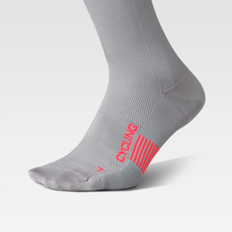 Cycling Socks Women Silver/Red