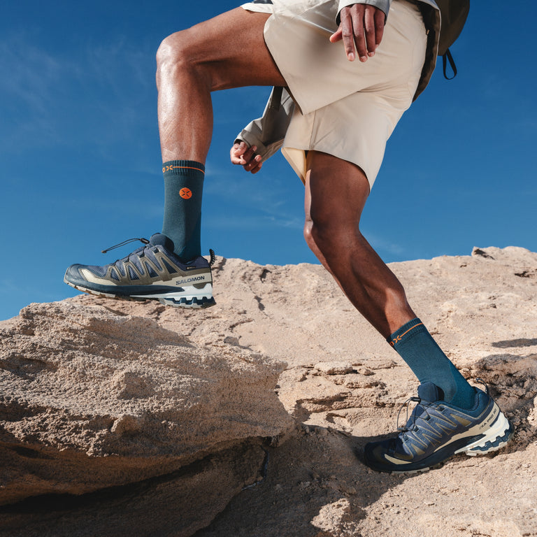 Dryarn® Hiking Ankle Socks Men Petrol/Orange