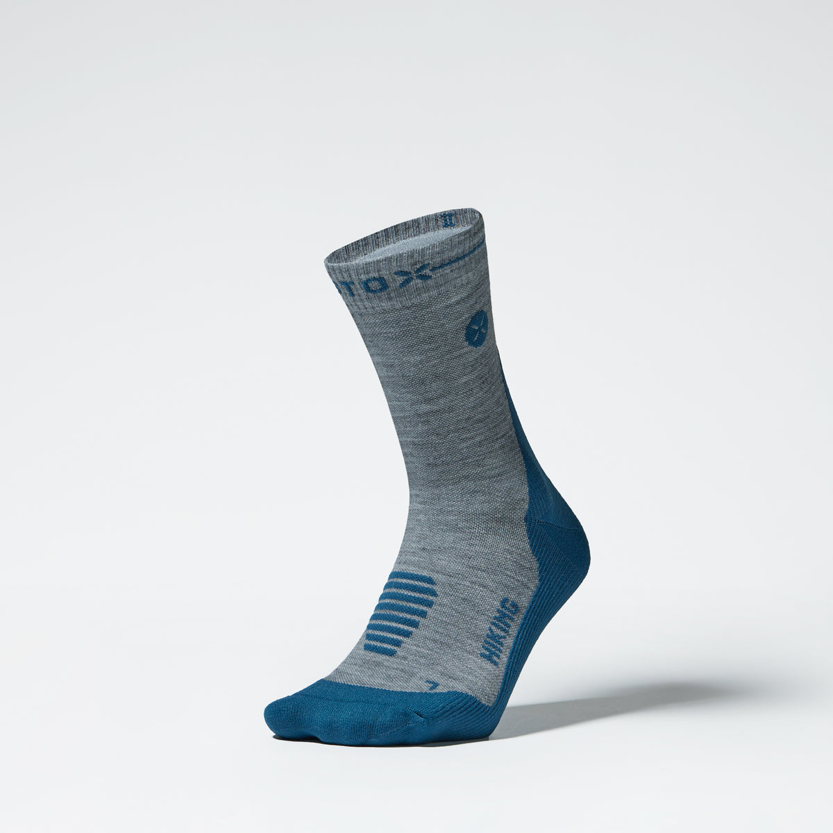 Merino Hiking Ankle Socks Men Silver Grey/Teal
