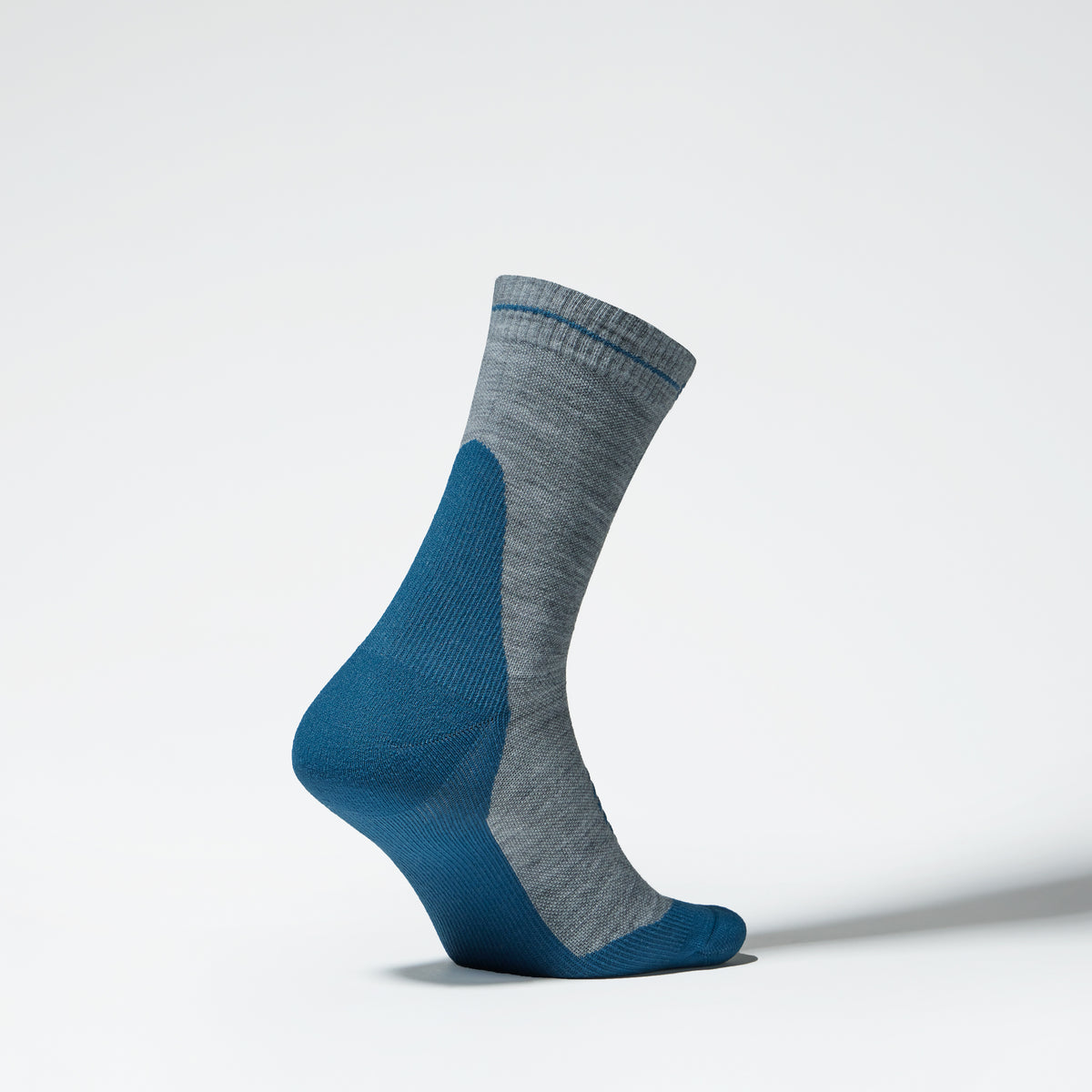 Merino Hiking Ankle Socks Men Silver Grey/Teal