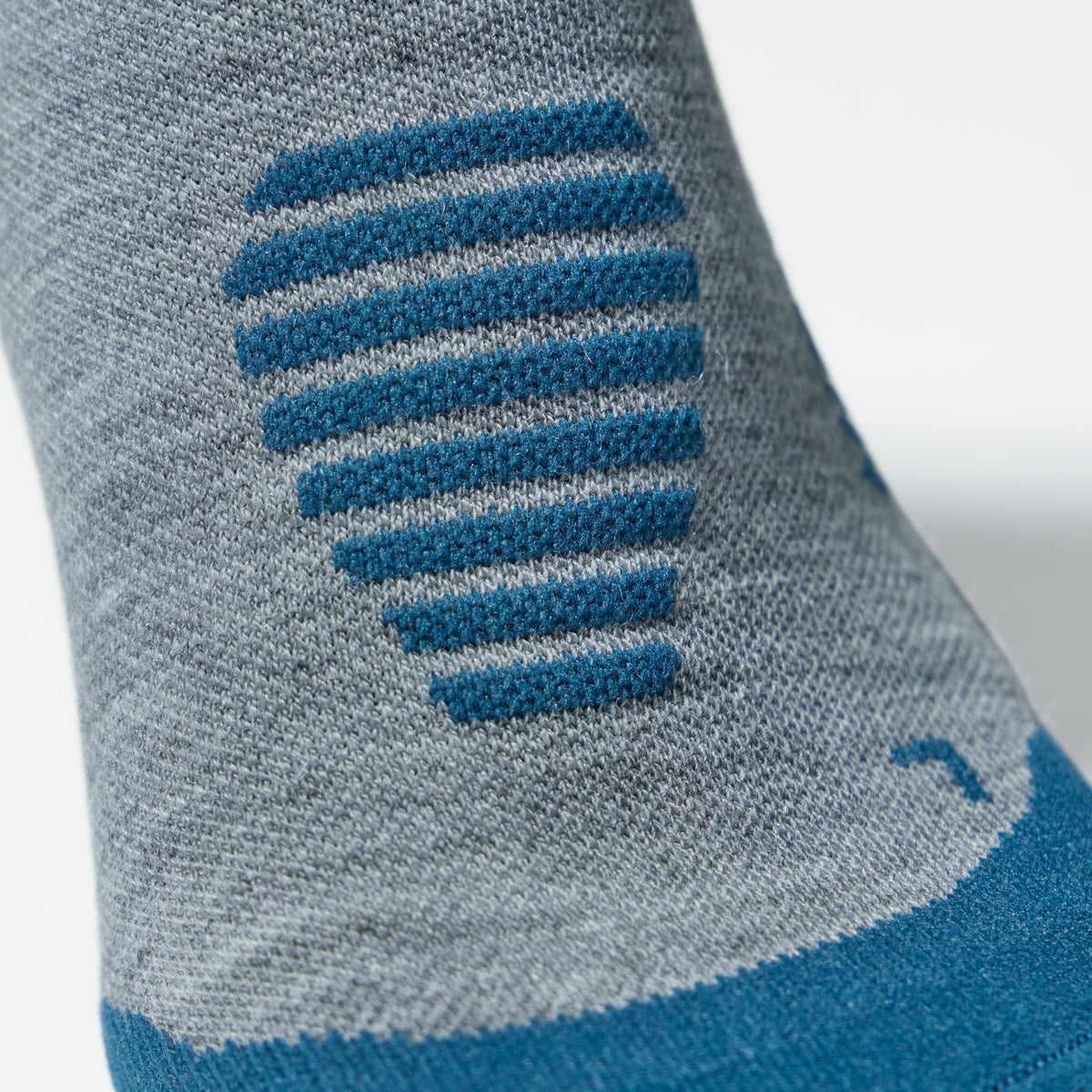 Merino Hiking Ankle Socks Men Silver Grey/Teal