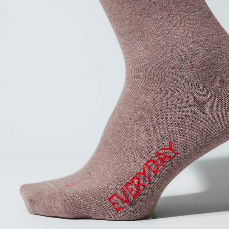 Cotton Everyday Socks Women Light Brown/Red