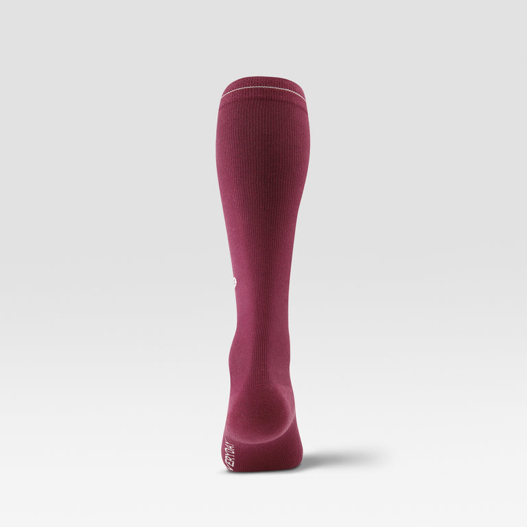 Cotton Everyday Socks Women Bordeaux/White