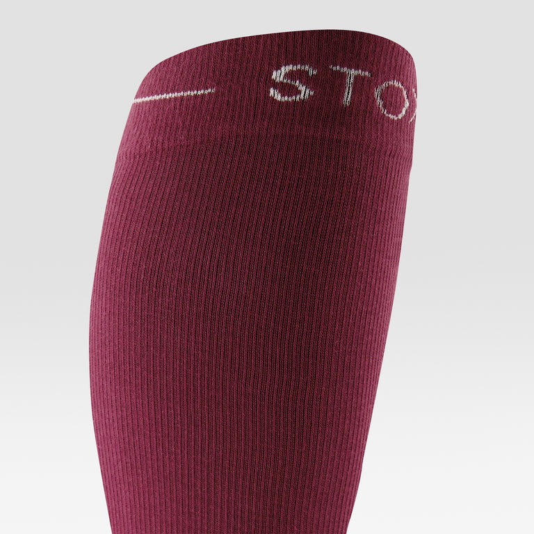 Cotton Everyday Socks Women Bordeaux/White