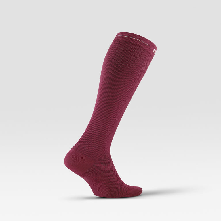 Cotton Everyday Socks Women Bordeaux/White
