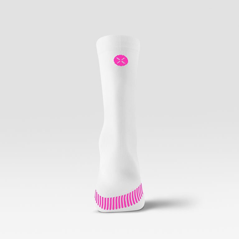 Cycling Mid-Calf Socks Women White/Pink