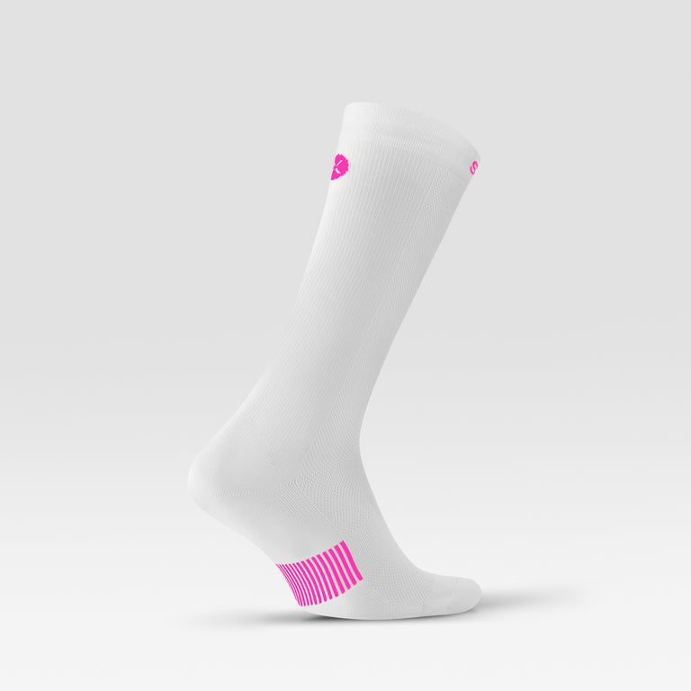 Cycling Mid-Calf Socks Women White/Pink