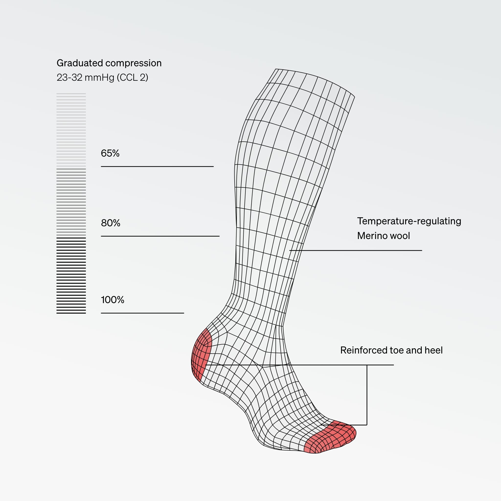Merino Everyday Socks Women Black/Fuchsia