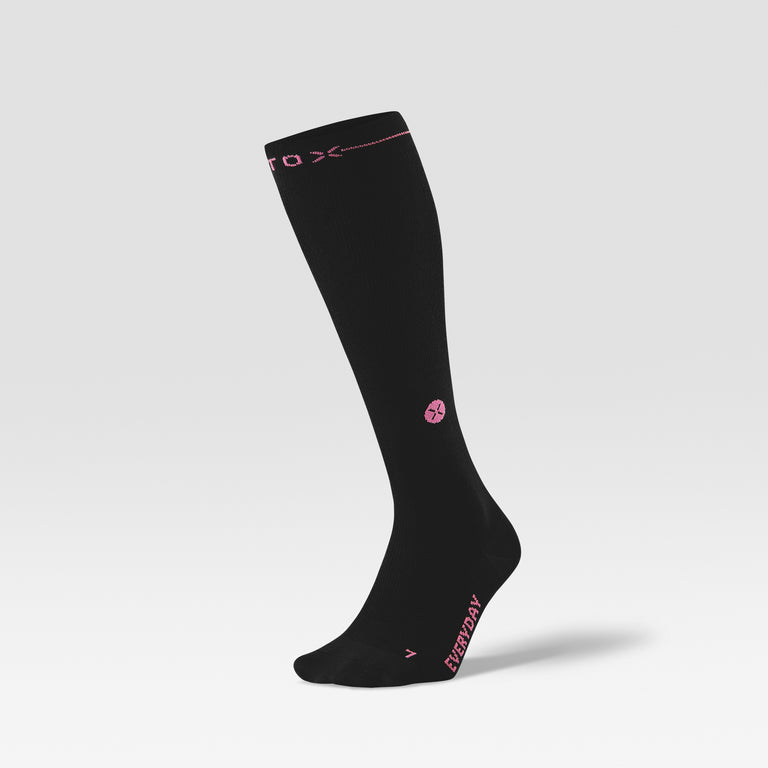 Merino Everyday Socks Women Black/Fuchsia