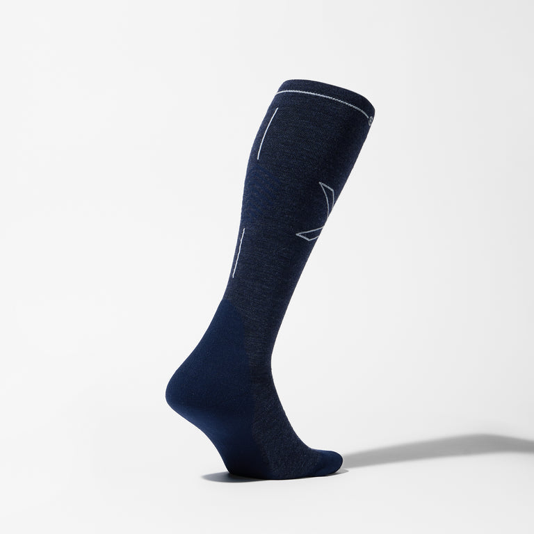 Merino Hiking Socks Women Blue/Light Grey
