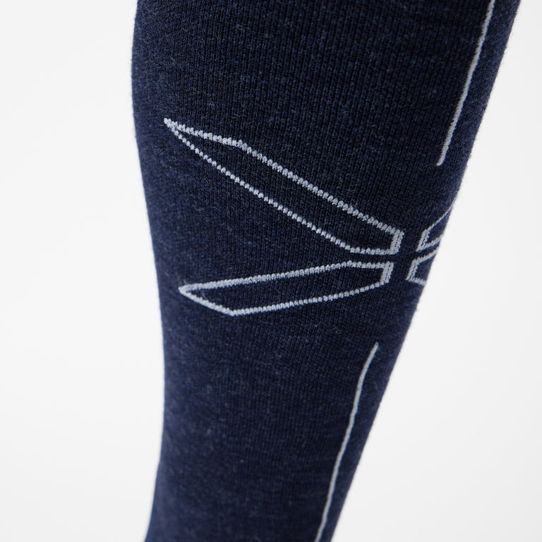 Merino Hiking Socks Women Blue/Light Grey
