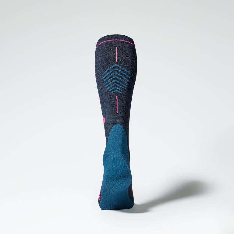 Merino Hiking Socks Women Dark Blue/Pink