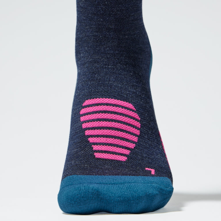 Merino Hiking Socks Women Dark Blue/Pink