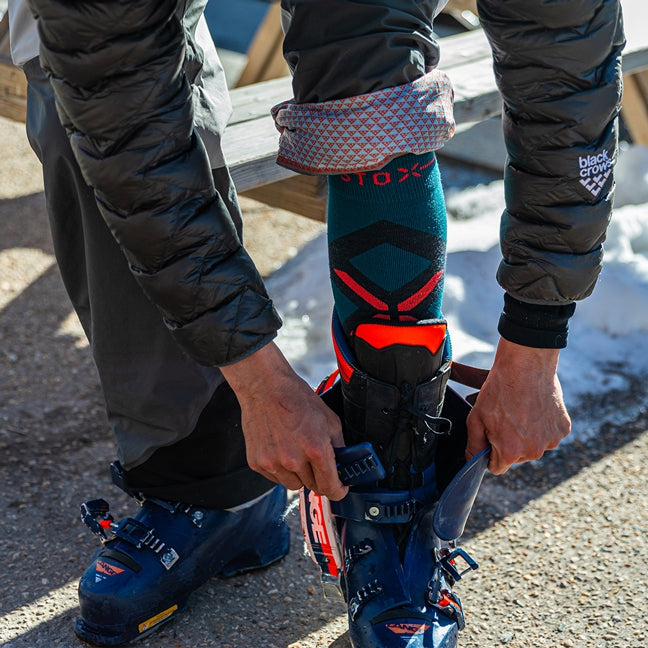 Merino Skiing Socks Men Turquoise/Cobalt