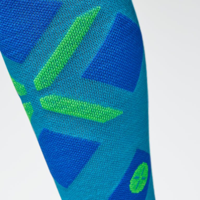 Merino Skiing Socks Men Turquoise/Cobalt