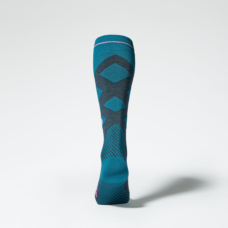 Merino Skiing Socks Women Teal/Pink