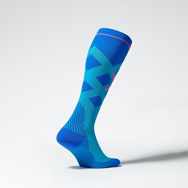 Merino Skiing Socks Women Turquoise/Cobalt