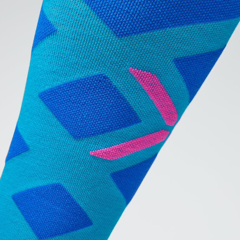 Merino Skiing Socks Women Turquoise/Cobalt