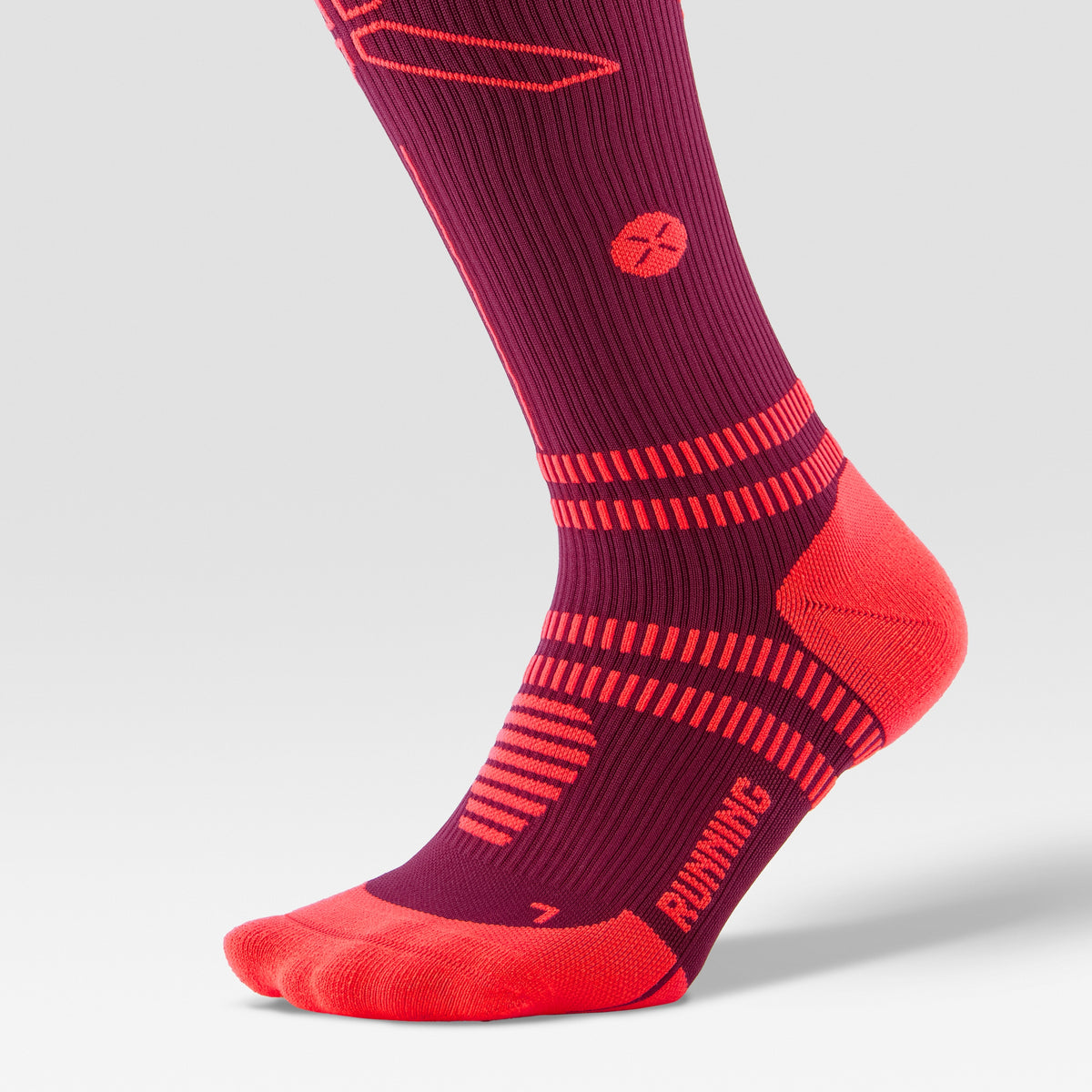Running Socks Women Bordeaux/Orange