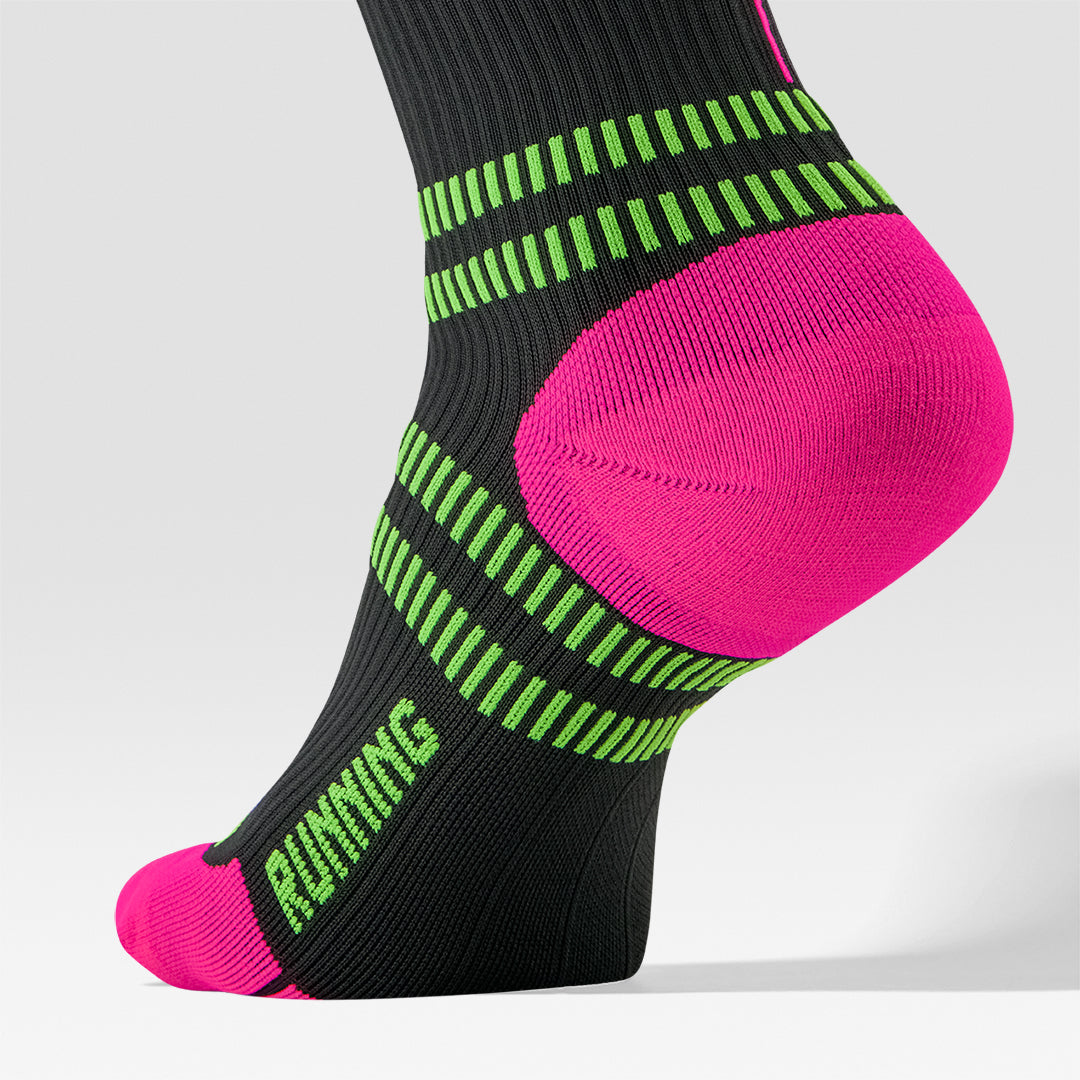 Running Socks Women Charcoal/Fuchsia