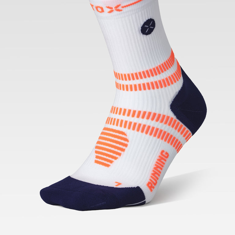 Running Ankle Socks Women White/Orange