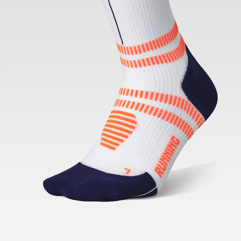Running Socks Women White/Orange