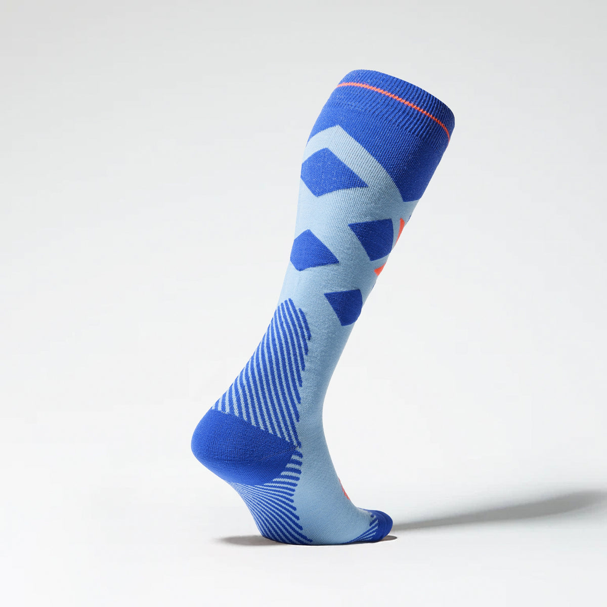 Merino Skiing Socks Men Sky Blue/Orange Fluo