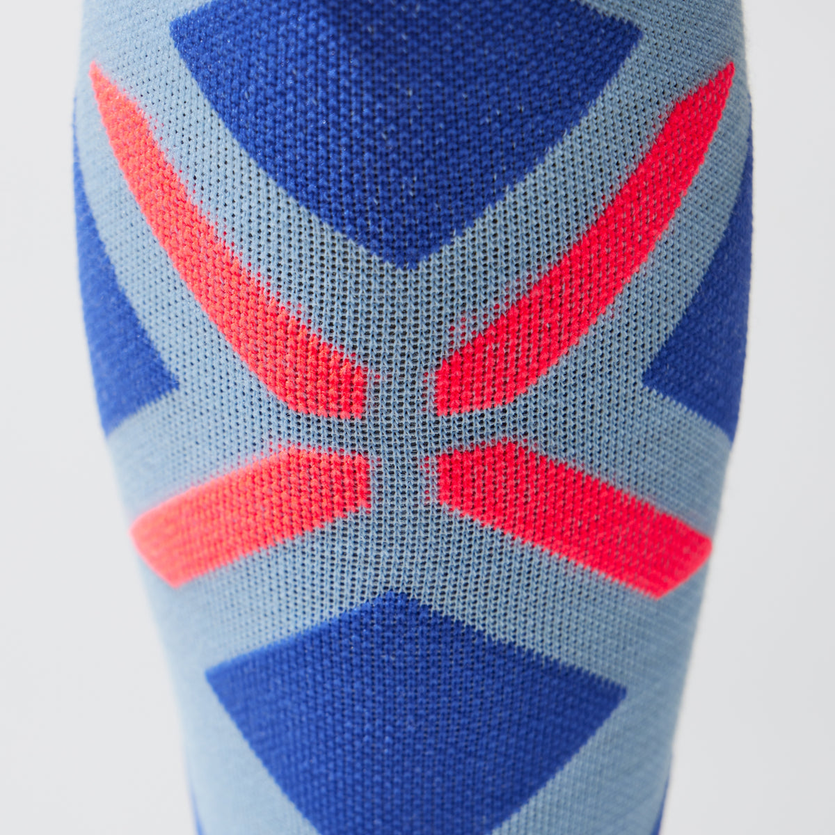 Merino Skiing Socks Men Sky Blue/Orange Fluo