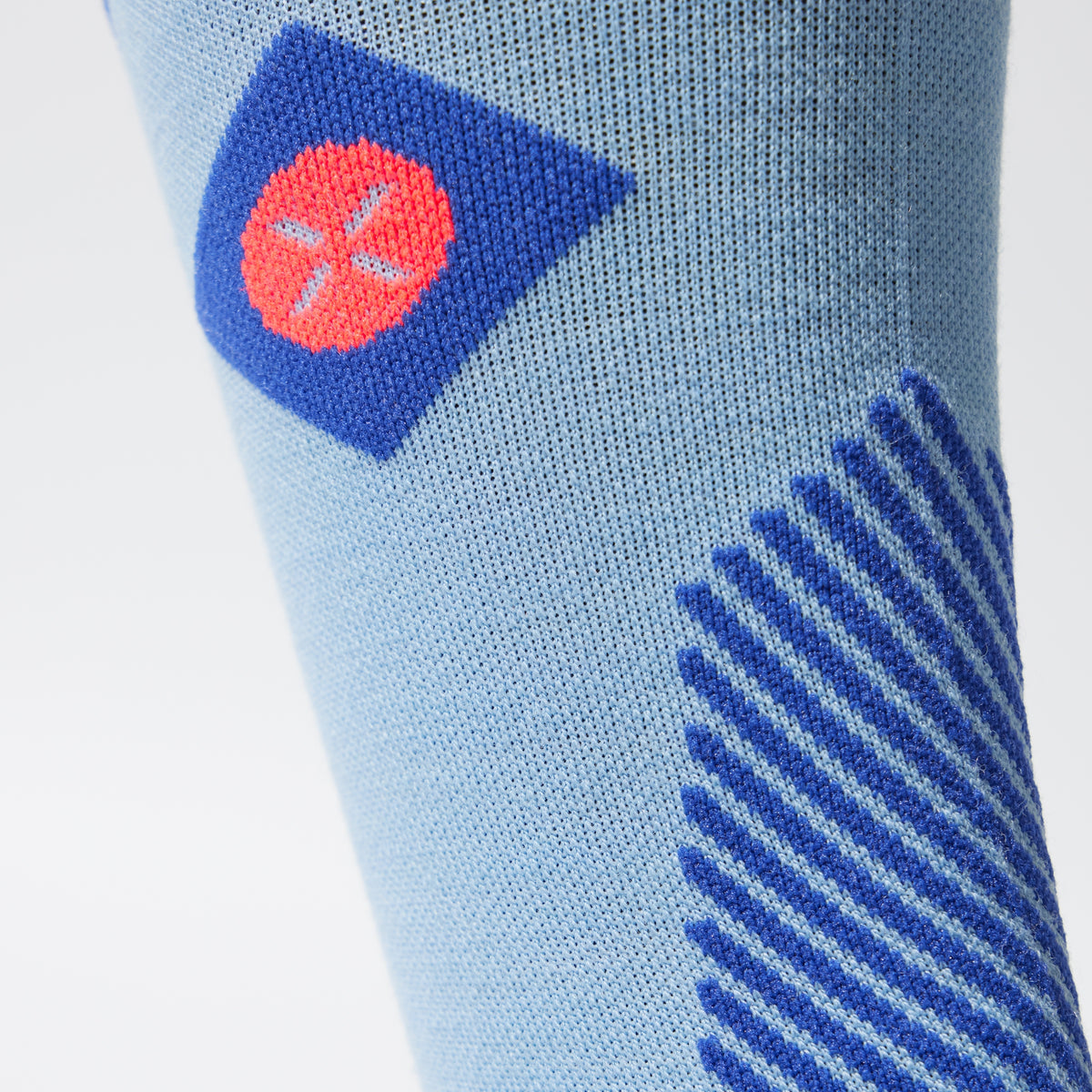 Merino Skiing Socks Men Sky Blue/Orange Fluo