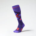 Merino Skiing Socks Women Purple/Orange Fluo