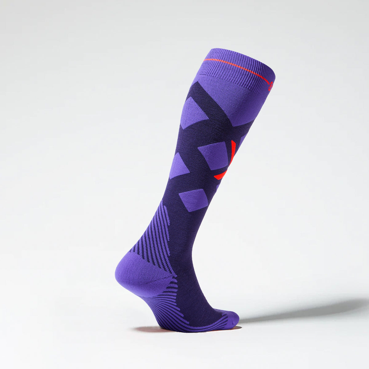 Merino Skiing Socks Women Purple/Orange Fluo