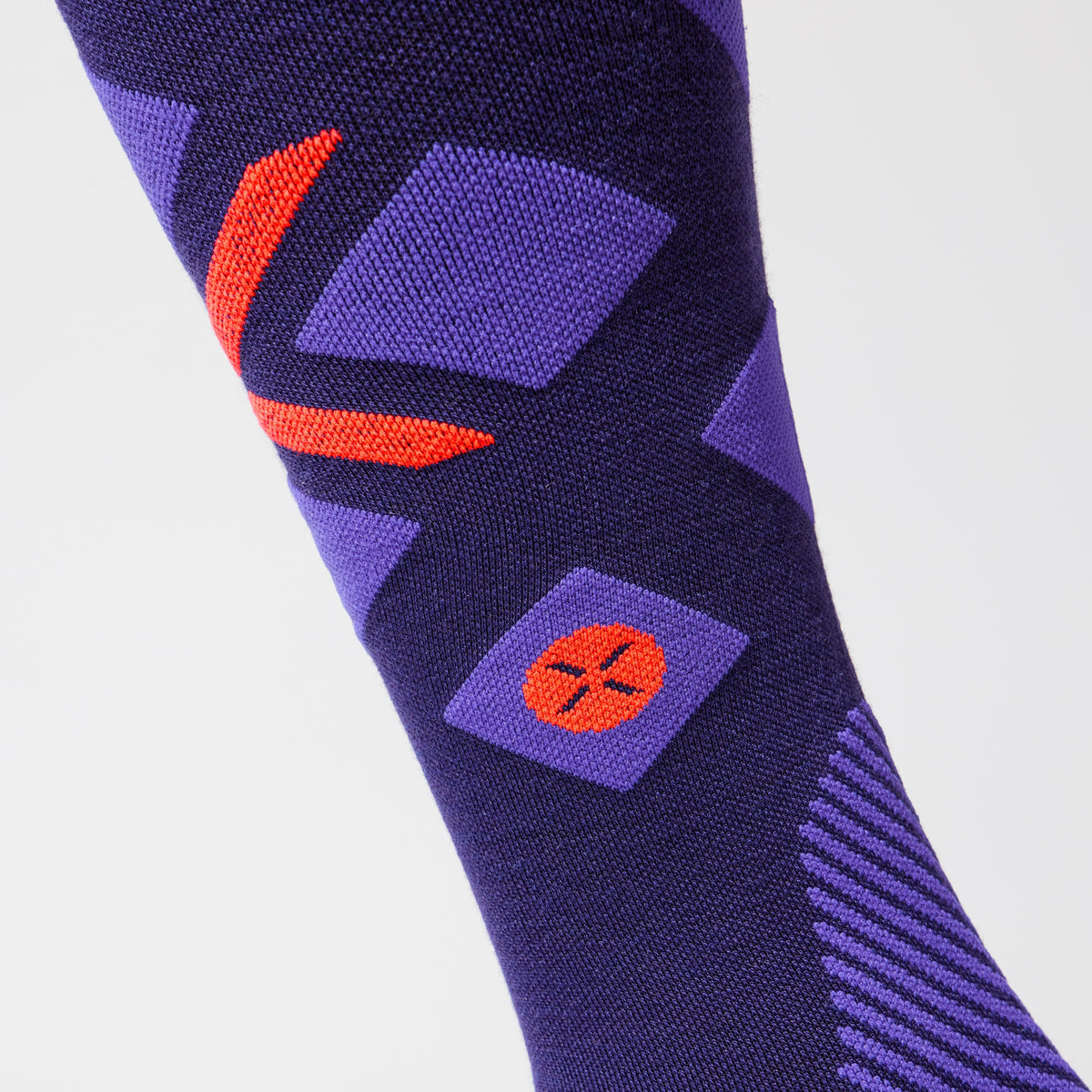 Merino Skiing Socks Women Purple/Orange Fluo
