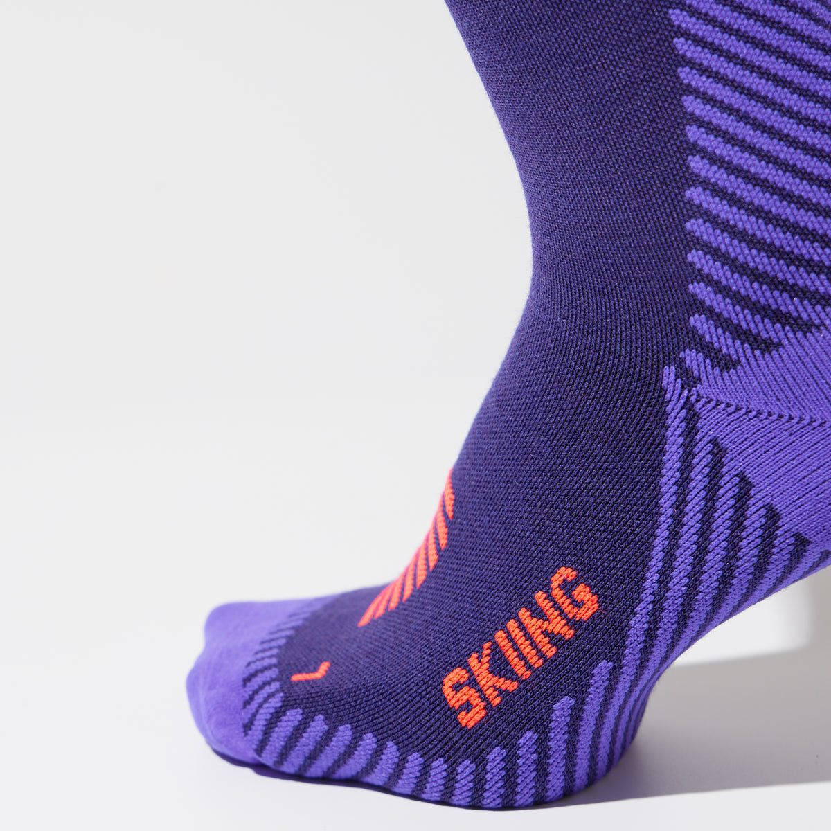 Merino Skiing Socks Women Purple/Orange Fluo